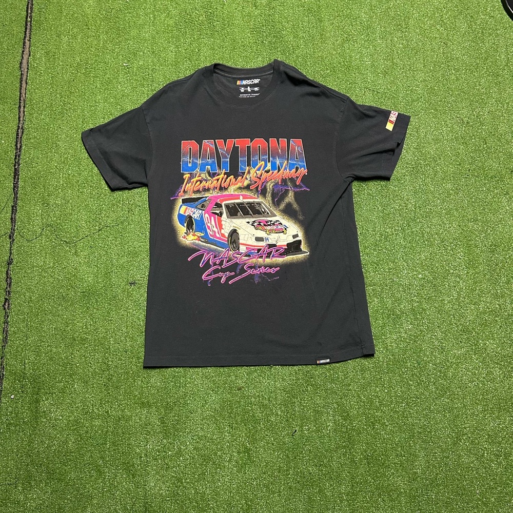 Black Short Sleeve Racing Graphic Tee
